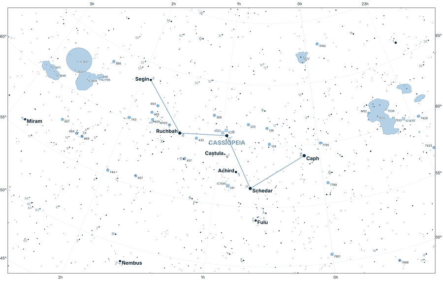 Map of the Constellation Cassiopeia
