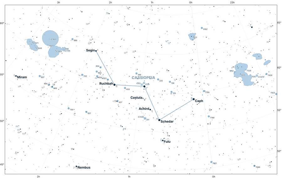 Map of the Constellation Cassiopeia